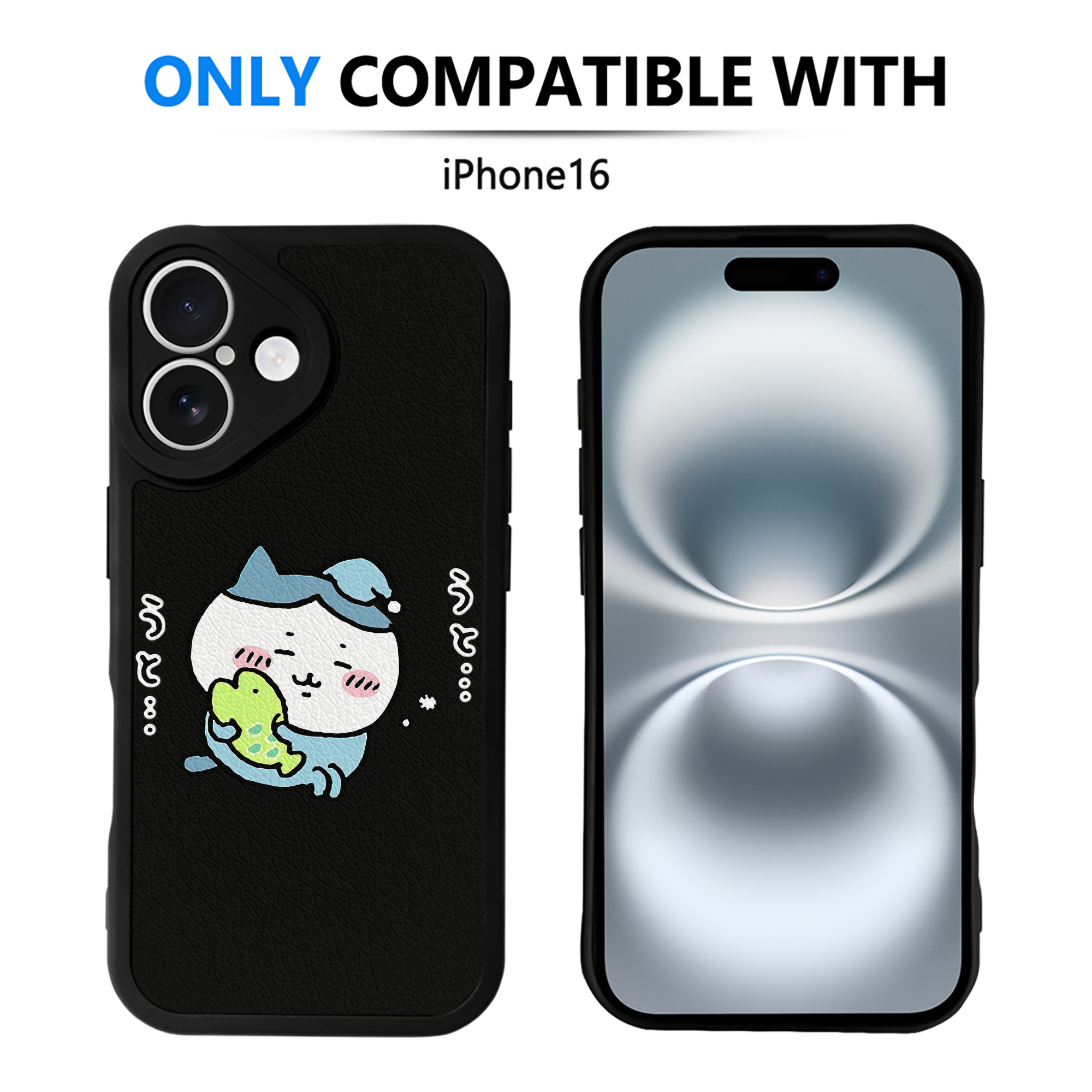 （画像用） ちいかわ ハチワレ Chii-kawa hachiware 【iPhone 16シリーズ対応】シリコンスマホケース（レザー調） 材質：シリコン